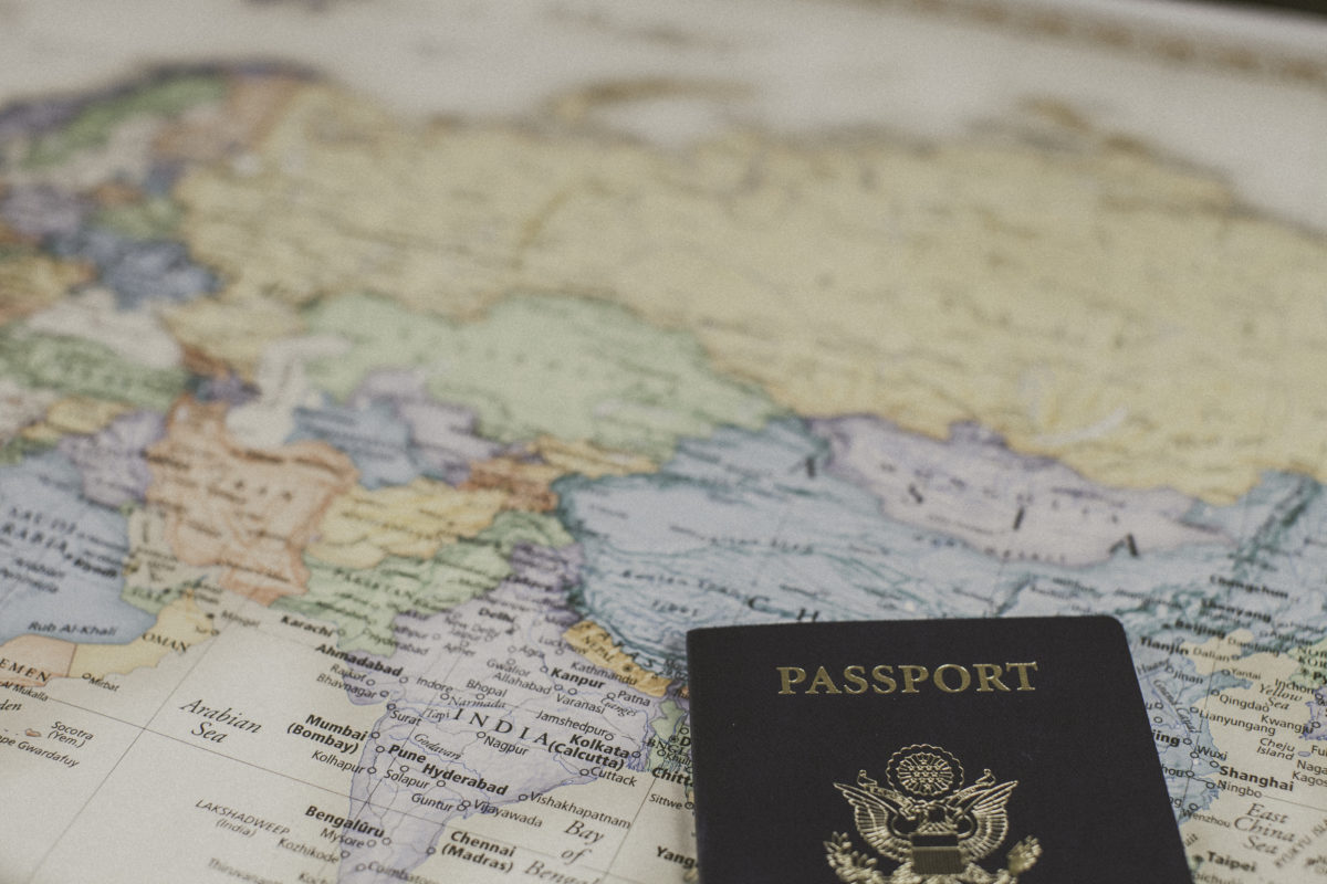 passport and map